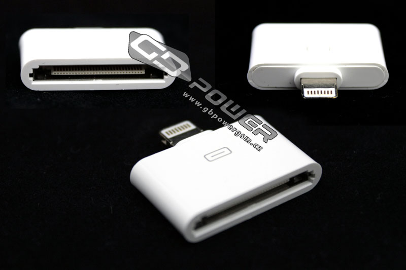 Redukce synchronizační a nabíjecí Lightning konektor / 30pin konektor pro iPhone bílá